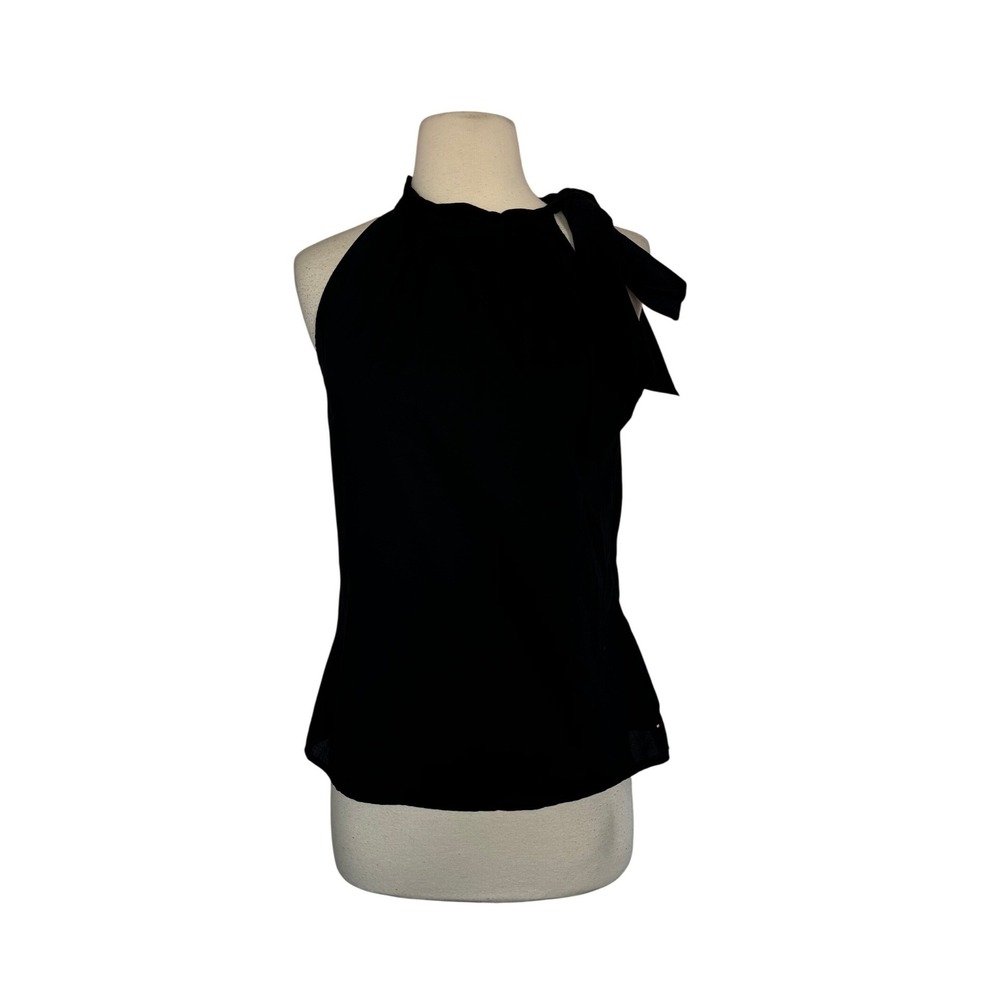 Tommy Hilfiger Navy Blue Halter Neck Top with Side Tie Bow Sleeveless Blouse 8